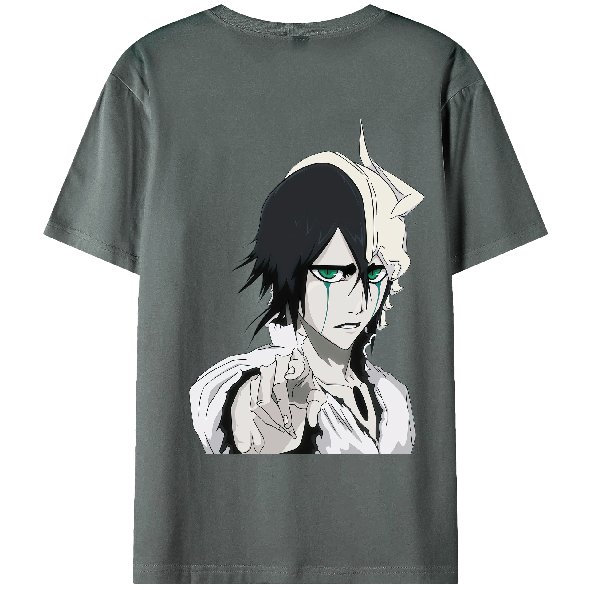 （画像用） ブリーチ ウルキオラ·シファー BLEACH Ulquiorra cifer 綿100％ メンズ半袖Tシャツ（バックプリント） 通気性